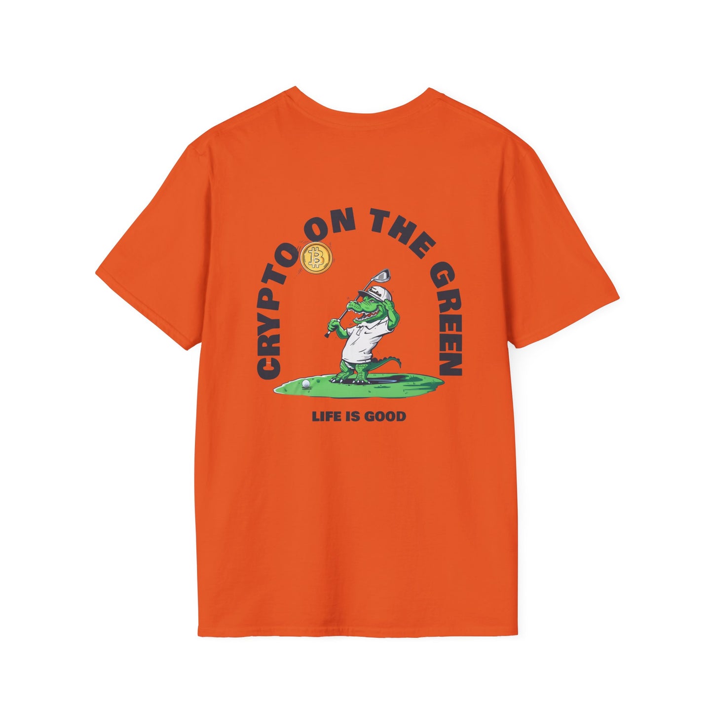 Crypto on the Green Tee | Alligator Golfer Shirt | Fun Crypto Golf Apparel T-Shirt