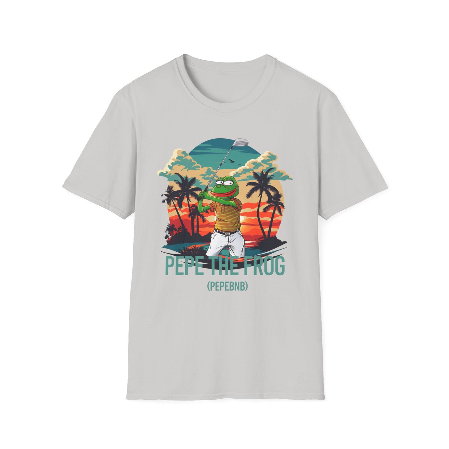 Tropical Meme Golf Tee | Pepe the Golfer T-Shirt | Crypto Golf Graphic Shirt