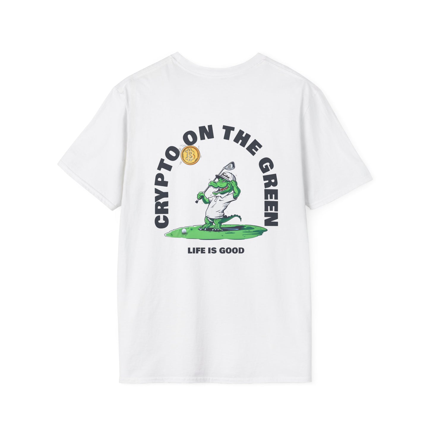 Crypto on the Green Tee | Alligator Golfer Shirt | Fun Crypto Golf Apparel T-Shirt