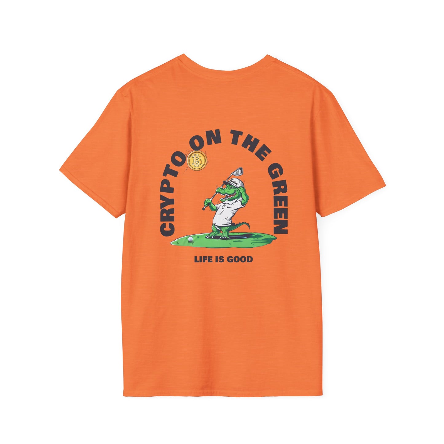 Crypto on the Green Tee | Alligator Golfer Shirt | Fun Crypto Golf Apparel T-Shirt