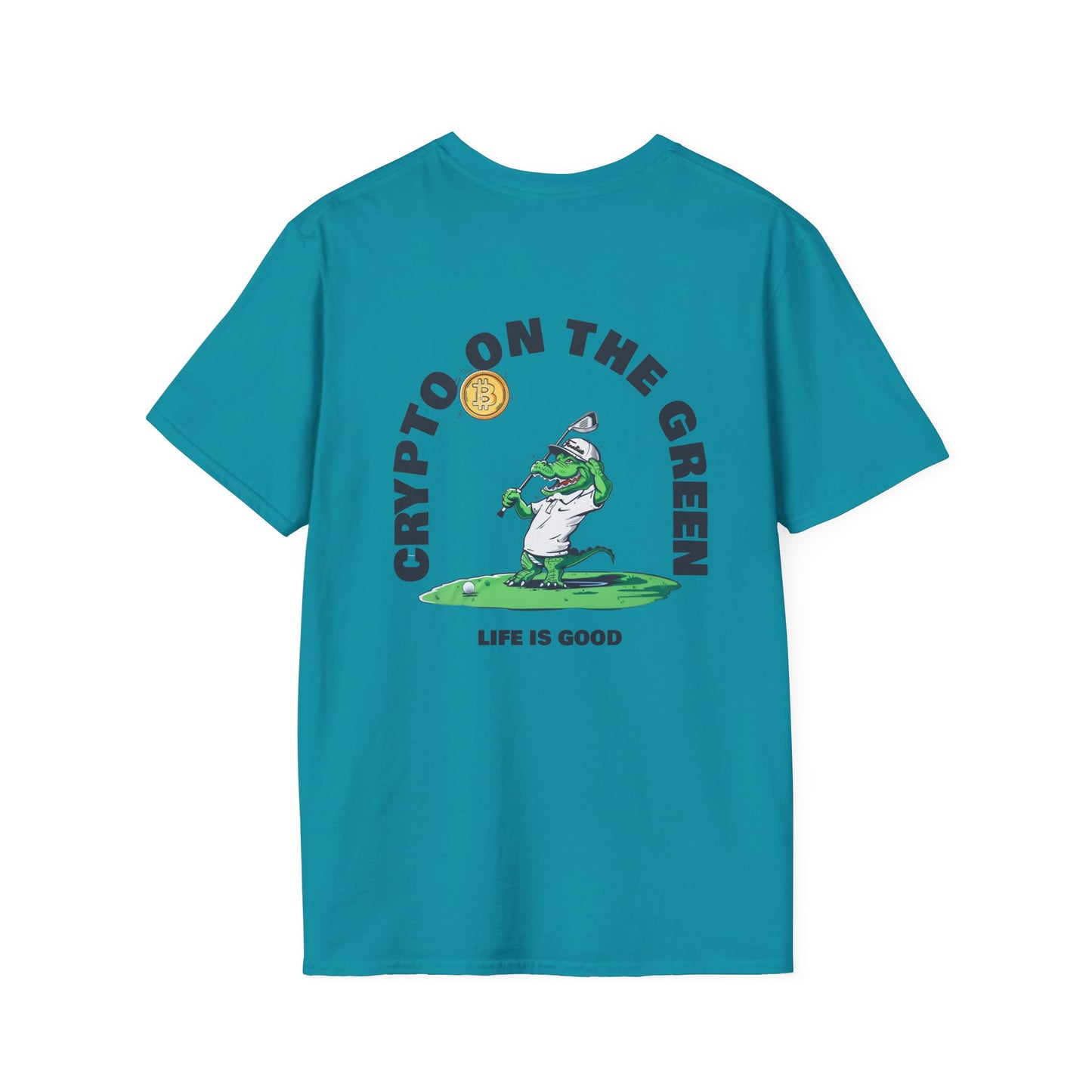 Crypto on the Green Tee | Alligator Golfer Shirt | Fun Crypto Golf Apparel T-Shirt