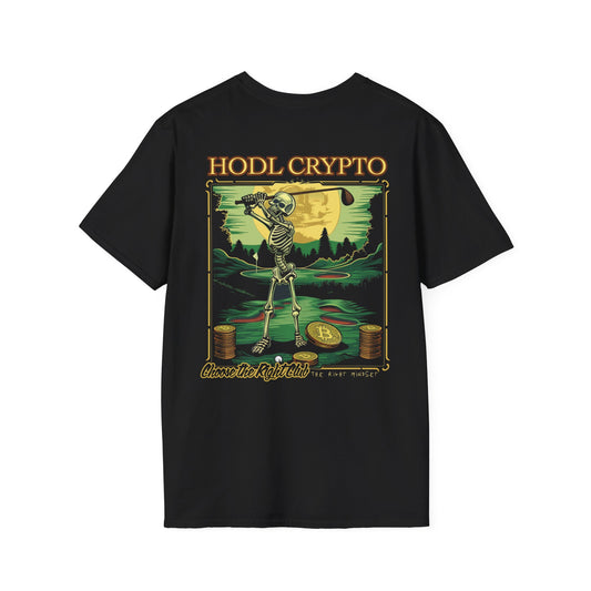 HODL Crypto Golf Tee | Choose the Right Club Mindset Shirt | Crypto-Golfer Apparel T-Shirt