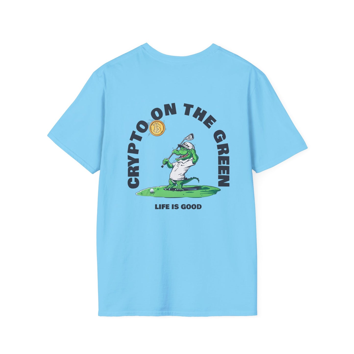 Crypto on the Green Tee | Alligator Golfer Shirt | Fun Crypto Golf Apparel T-Shirt