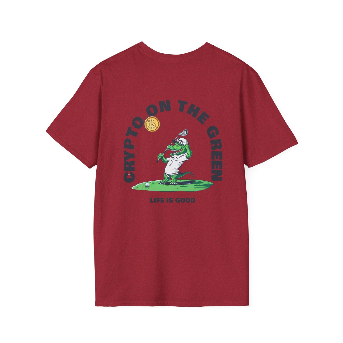 Crypto on the Green Tee | Alligator Golfer Shirt | Fun Crypto Golf Apparel T-Shirt