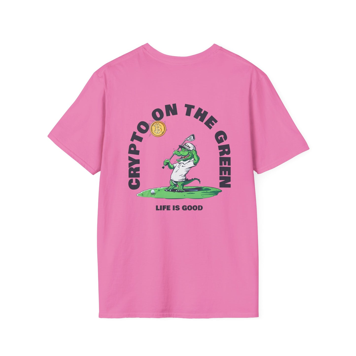 Crypto on the Green Tee | Alligator Golfer Shirt | Fun Crypto Golf Apparel T-Shirt