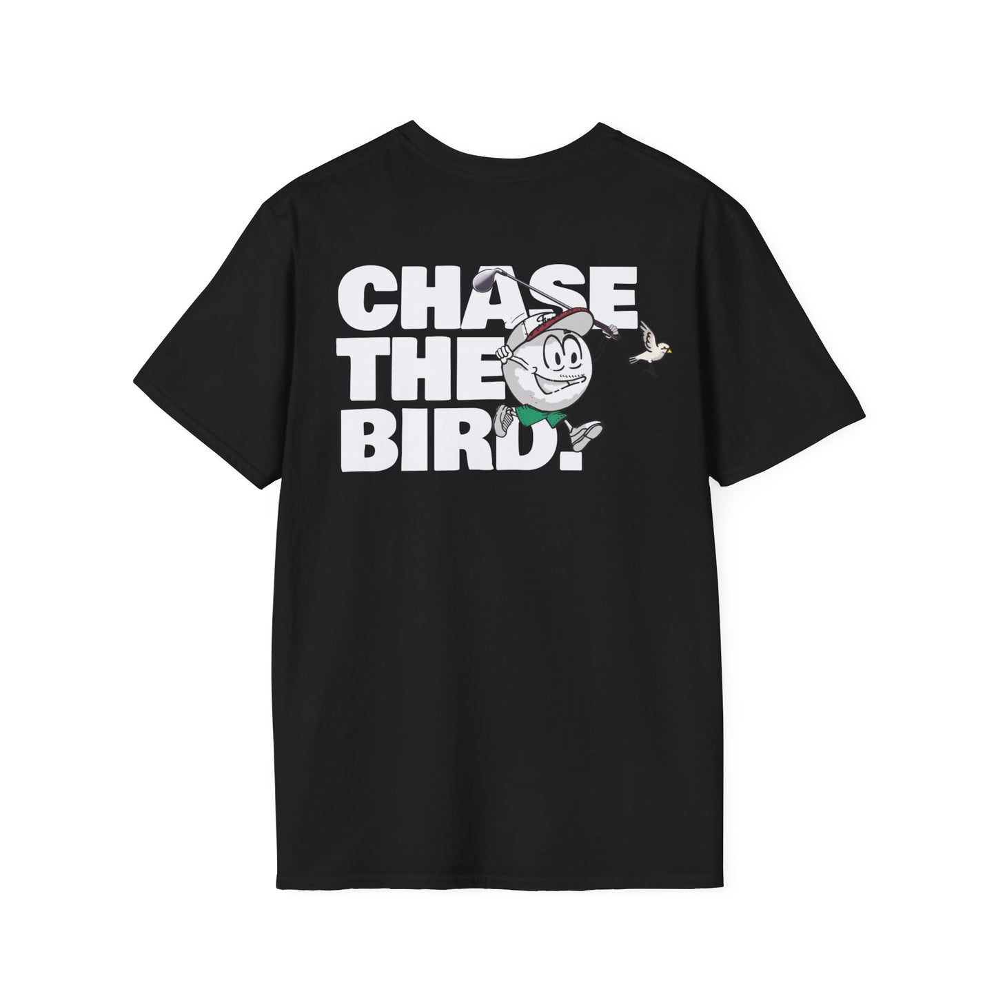 Chase the Bird Tee | Fun Golf Ball Character Shirt | Casual Golf Apparel T-Shirt