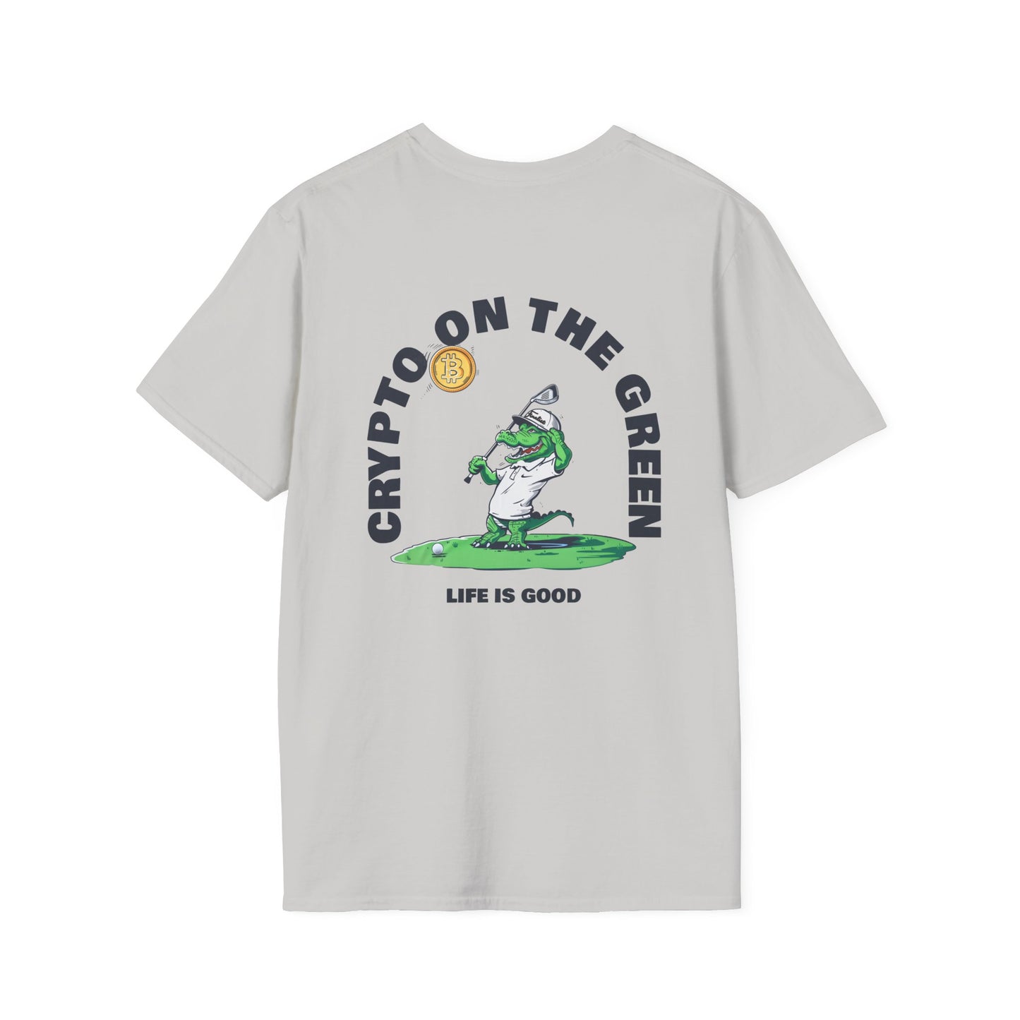 Crypto on the Green Tee | Alligator Golfer Shirt | Fun Crypto Golf Apparel T-Shirt