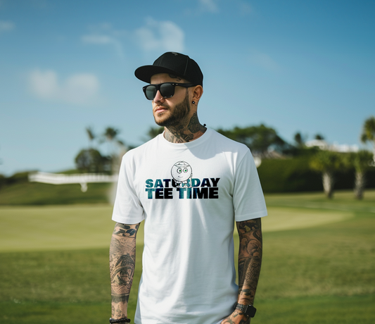 Saturday Tee Time Tee | Golf Character Club T-Shirt | Weekend Golfer Gear Shirt